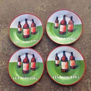 Danica Les Vins Fins Cocktail Hors D’Oeuvres Plates Wine Bottles Plate